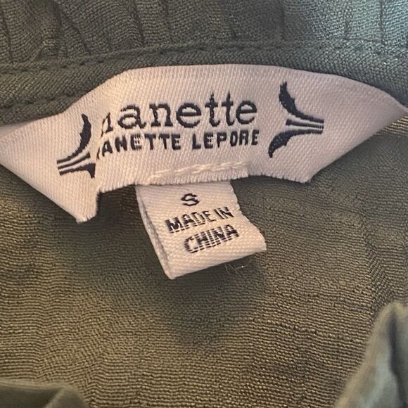 NANETTE LEPORE Blouse Size S Smocked Halter High Neck Top Sleeveless Green - Picture 5 of 10